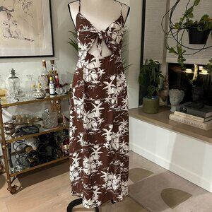 Women's Brown and White Dress